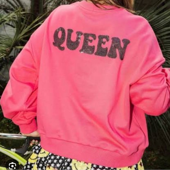 QUEEN OF SPARKLES Pink Smiley Face Sweater - Picture 2 of 5